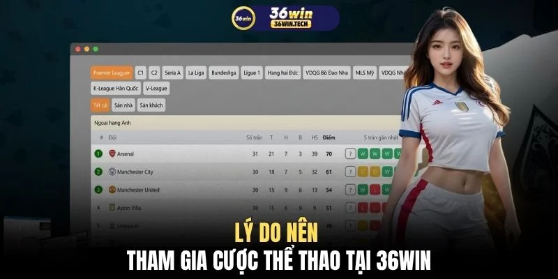 Lý do nên tham gia cược thể thao tại 36WIN
